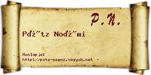 Pótz Noémi névjegykártya